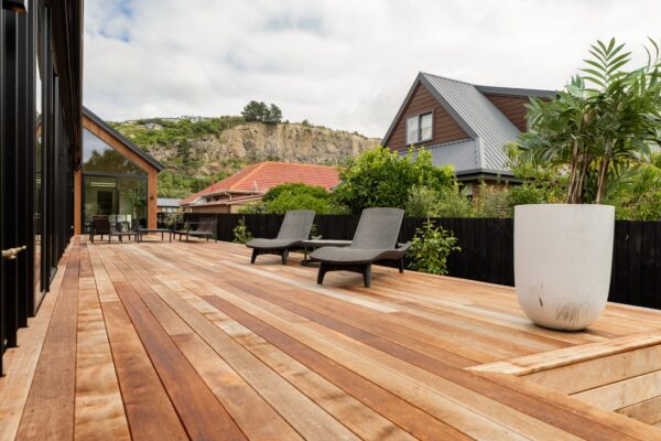 Timber decking and garden landscaping for a Canterbury home