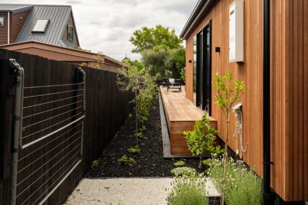 Garden paths, timber fencing and garden planting in Christchurch
