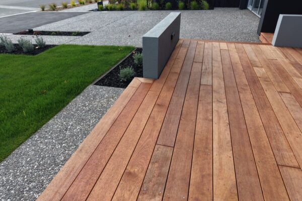 Timber decking and fence staining by Christchurch landscapers
