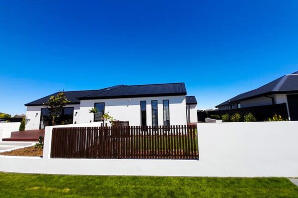 Ready lawn, timber gates and garden landscaping in Rolleston